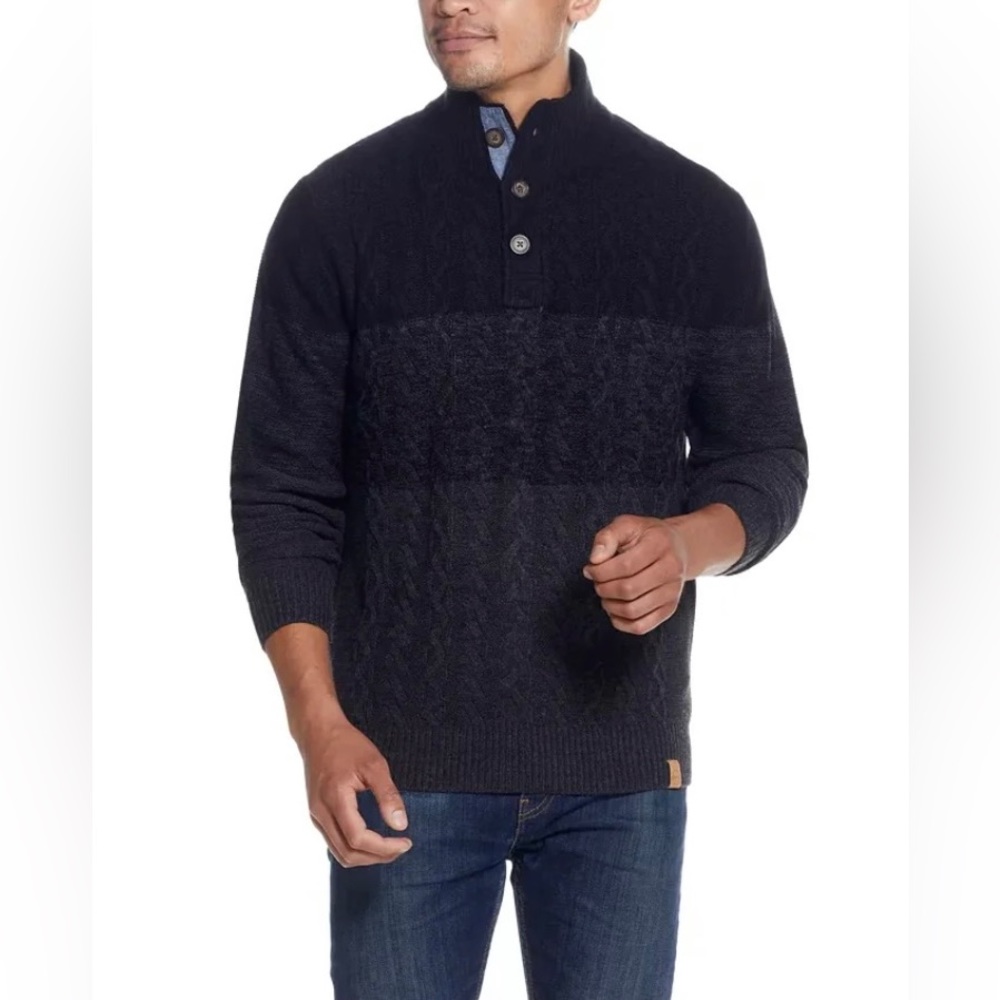 NWT Weatherproof Vintage Men’s Button Mock Neck Sweater